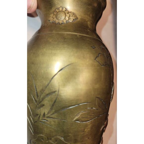 7"   19th Century  Japanese Meiji Period  Bronze / Copper Mixed Metal Vase - Picture 8 of 10